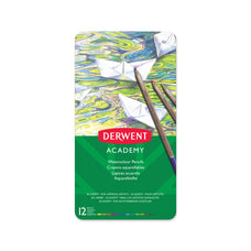 Derwent Academy Watercolour Pencil 12's in Metal Tin (2301941) AO2301941