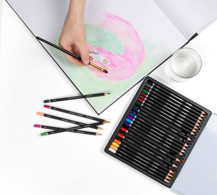 Derwent Academy Watercolour Pencil 24's in Metal Tin AO2301942