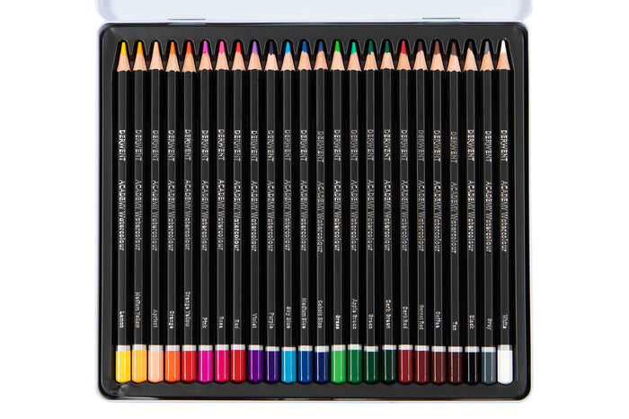 Derwent Academy Watercolour Pencil 24's in Metal Tin AO2301942