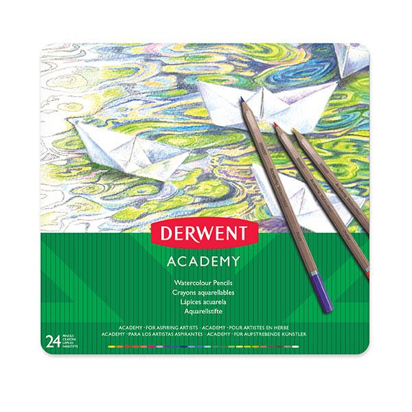 Derwent Academy Watercolour Pencil 24's in Metal Tin AO2301942