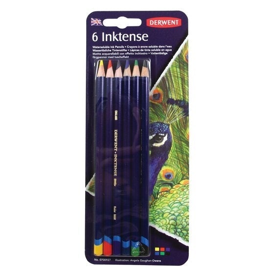 Derwent Inktense Pencil Set, 6 Coloured Pencils AOR700927