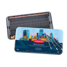 Derwent Procolour 36 Coloured Drawing Pencils in Metal Tin AO2302507