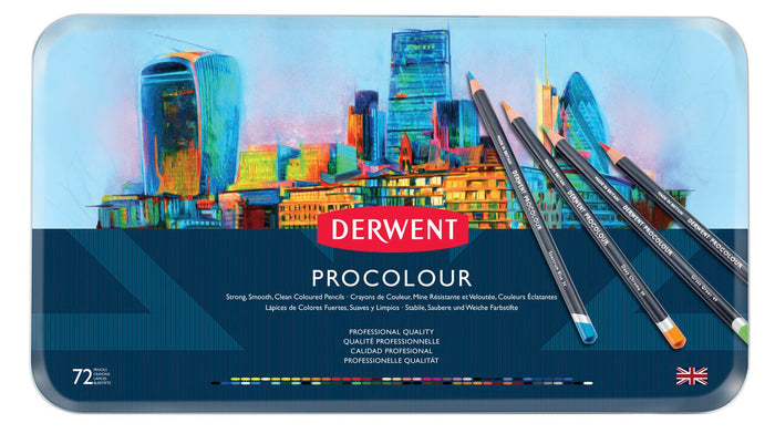 Derwent Procolour Coloured Drawing Pencil 72's in Metal Tin AO2302508