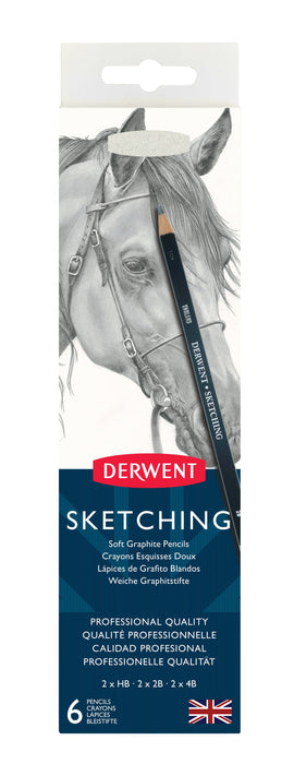 Derwent Sketching Pencil Full Height 6's (0700836) AO700836