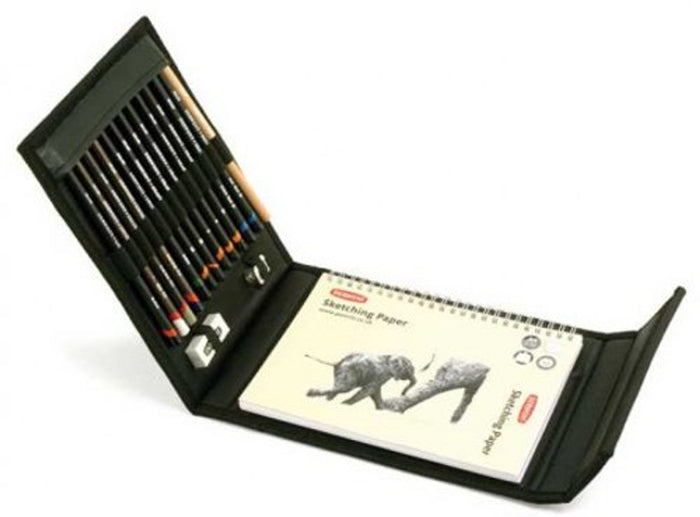 Derwent Sketching Set Wallet including Pad, Pencils, Eraser, Sharpener AO2300218