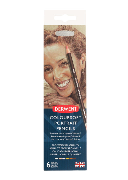 Derwent Skintones Coloursoft Coloured Pencils in Metal Tin of 6 Pencils (2300217) AO2300217