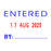 Deskmate Selfink Stamp, ENTERED plus Date AO0316070