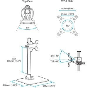 Desktop Monitor Stand with Cable Hook - Height Adjustable LCD Stand - Swivel Monitor Stand IM2908370