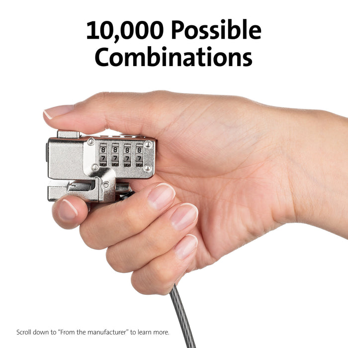 Kensington Combination Lock For Surface Pro & Surface Go Devices, Carbon Steel Cable