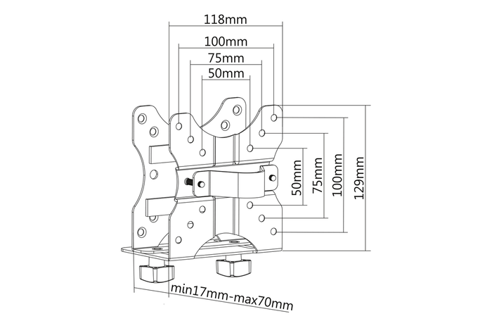 Digitus Multifunctional Mini Desktop PC Holder VESA Mount DVNUC983