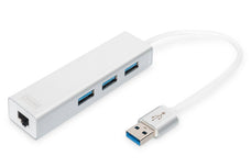 Digitus USB 3.0 3-Port Hub & Gigabit LAN Adapter DVUS539