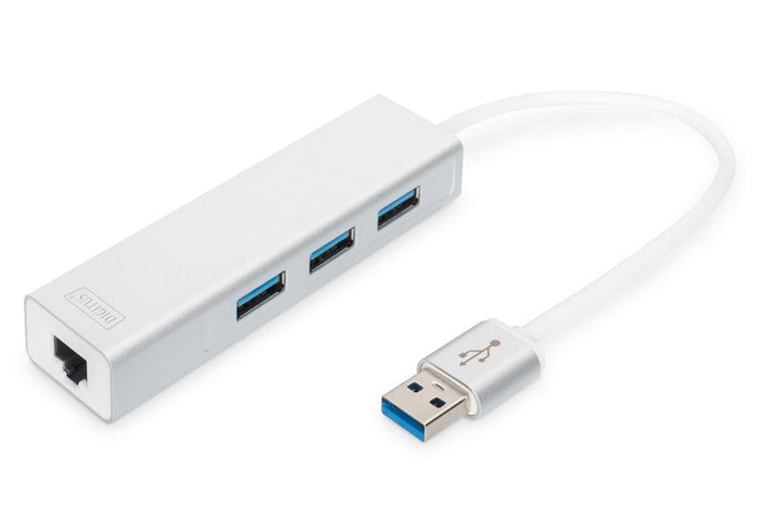 Digitus USB 3.0 3-Port Hub & Gigabit LAN Adapter DVUS539