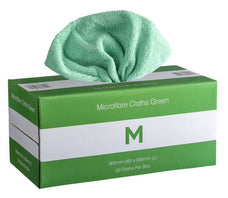 Dispenser Pack Microfibre Cloth 50's pack 300mm x 300mm x 9 Box - Green MPH33178