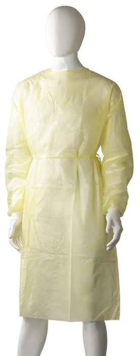 Disposable Coated Polypropylene Isolation Gown, 1200mm x 1400mm x 40 pieces - Yellow MPH30492