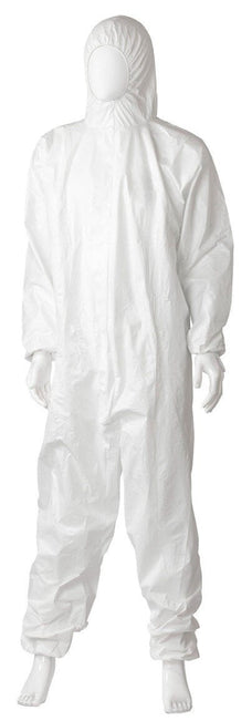 Disposable Microporous Type 5 & Type 6 Coverall, 4xExtra Large (4XL) Size x 16 pieces - White (Water Resistant Coverall) MPH30556