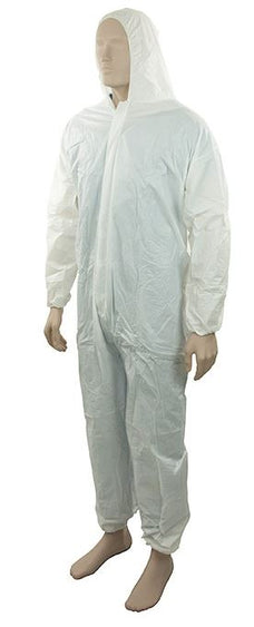 Disposable Microporous Type 5 & Type Coverall, Medium (M) Size x 16 pieces - White MPH30551
