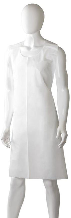 Disposable Polyethylene Back Tie Apron, 800mm x 1250mm x 40mu x 400 pieces - White MPH30260