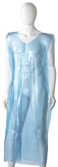 Disposable Polyethylene Sleeveless Apron, 800mm x 1400mm x 30mu x 250 pieces - Blue MPH30335
