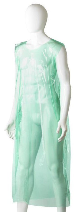 Disposable Polyethylene Sleeveless Apron, 800mm x 1400mm x 30mu x 250 pieces - Green MPH30336