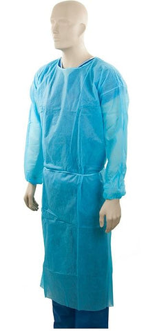 Disposable Polypropylene Isolation Gown, 1200mm x 1400mm x 30 pieces - Blue MPH30475