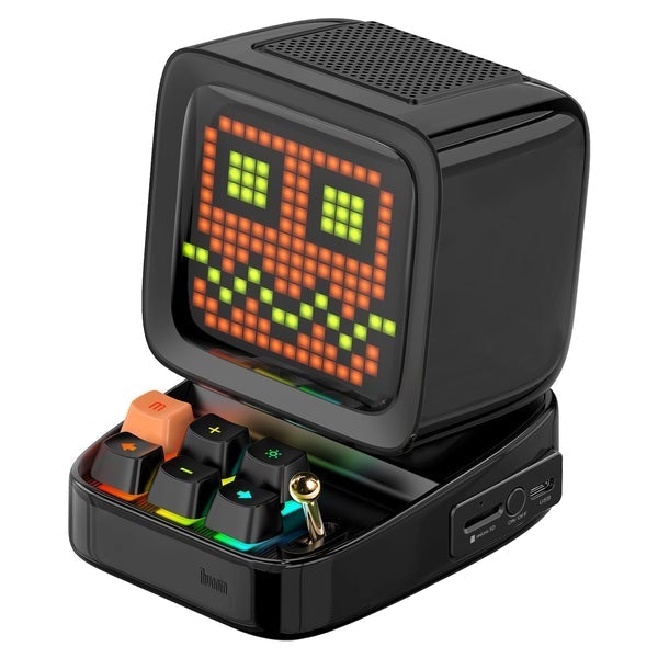 Divoom Ditoo Plus LED Bluetooth Speaker, Pixel Art Display, Game Console, Black, Design Your Own Artwork DSDIDPBK