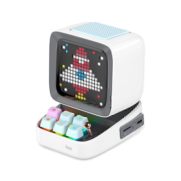 Divoom Ditoo Plus LED Bluetooth Speaker, Pixel Art Display, Game Console, White, Design Your Own Artwork DSDIDPWH