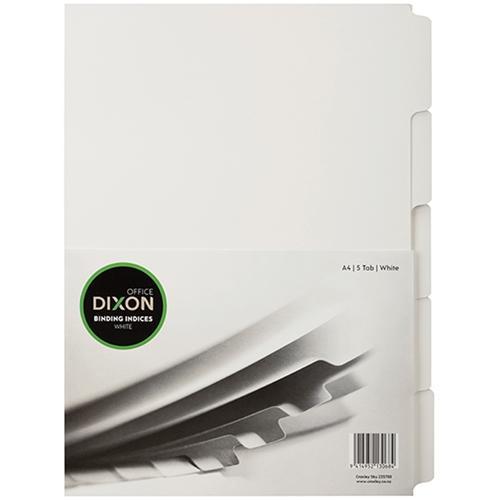 Dixon A4 Binding Indices 5 Tabs - Unpunched CX235700