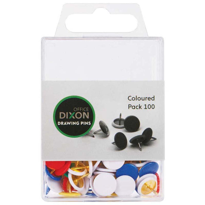 Dixon Assorted Colour Drawing Pins x 100 CX290516