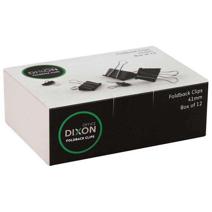 Dixon Foldback Clips 41mm x 12's pack CX290524