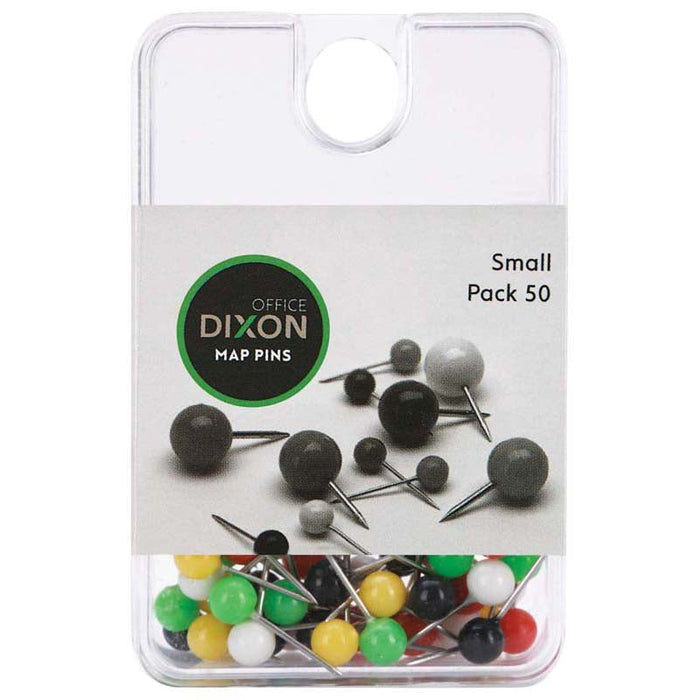 Dixon Map Pins Assorted Colours Small x 50 CX290511