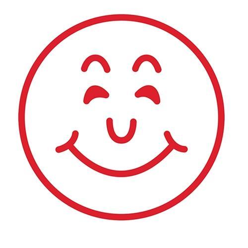 Dixon Rubber Stamp Large SMILEY FACE Red CX273200