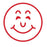 Dixon Rubber Stamp Large SMILEY FACE Red CX273200