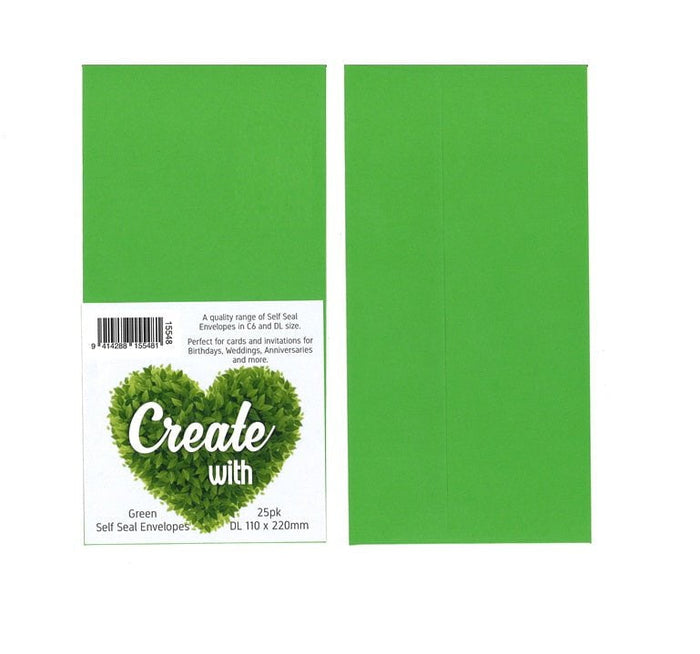 DLE Green Colour Envelope x 25's pack DP15548