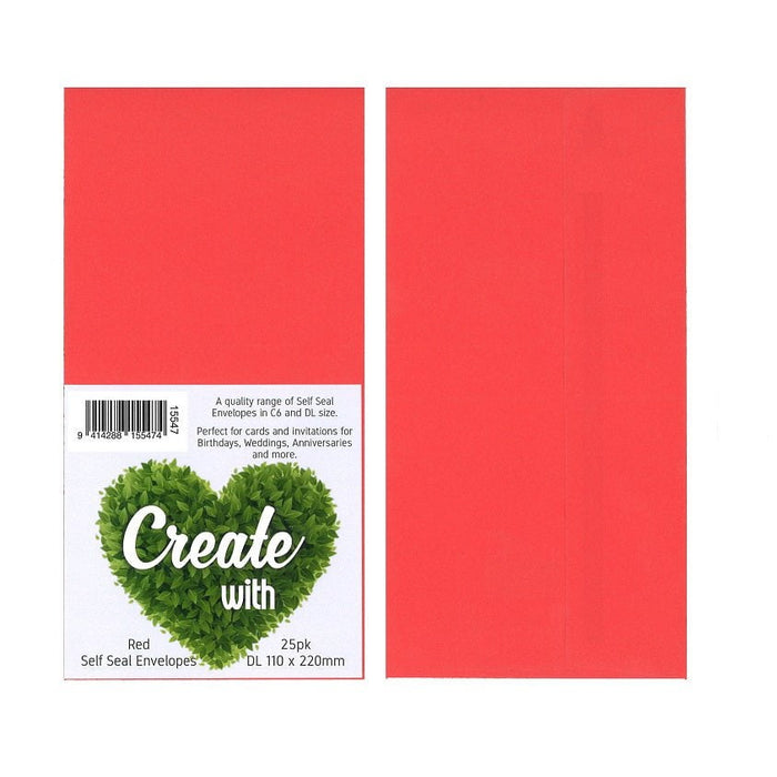 DLE Red Colour Envelope x 25's pack DP15547