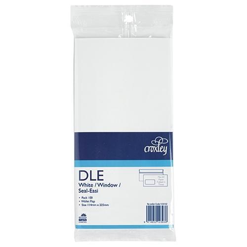 DLE White Window Seal Easi Envelopes 100's CX133102