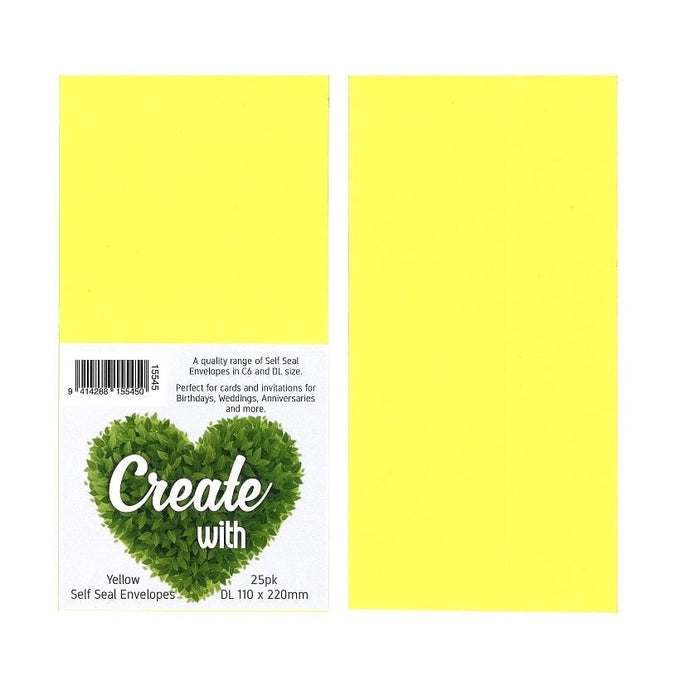 DLE Yellow Colour Envelope x 25's pack DP15545