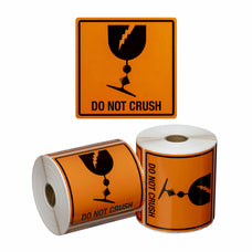 DO NOT CRUSH Printed Permanent Adhesive Label 99mm x 99mm x 500 Labels per roll MPH15050