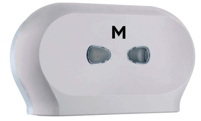 Double Mini Jumbo Toilet Roll Dispenser - Silver MPH27590