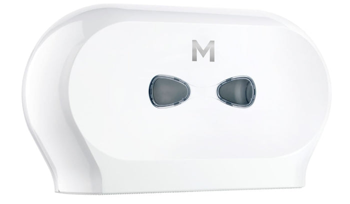 Double Mini Jumbo Toilet Roll Dispenser - White MPH27580