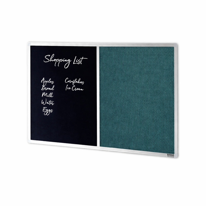 Dualboard - Chalkboard & Standard Fabric Pinboard 1220mm x 1500mm (Choice of Fabric Colour) Sylvester Forest NBCOBSFA1215-SYLVGREEN