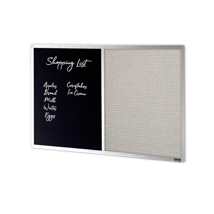 Dualboard - Chalkboard & Standard Fabric Pinboard 1220mm x 3000mm (Choice of Fabric Colour) Breeze NBCOBSFA1230-BREEZE