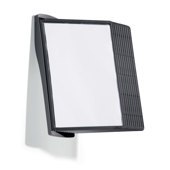 Durable A4 Sherpa Style Economy Wall Display System with Panels, Black AO585401