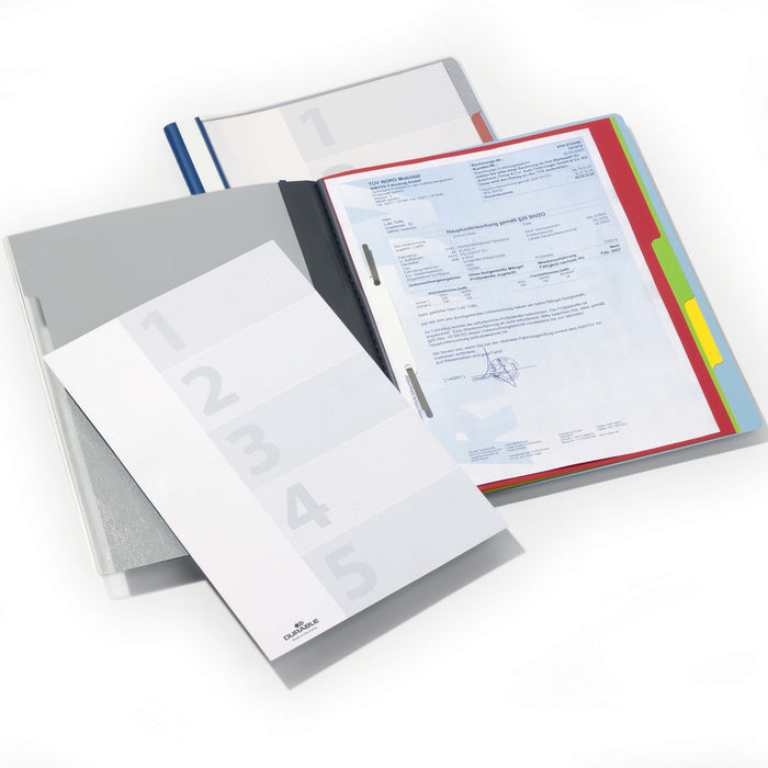 Durable Divisoflex A4 5 Divider Organisational Folder, Blue AO255706