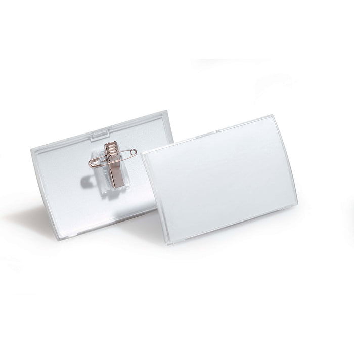 Durable Name Badge With Click Fold Combi Clip, 54mm x 90mm, Box of 25 AO821419