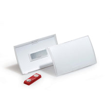 Durable Name Badge with Click Fold Magnetic Clip, Box of 10 AO821519