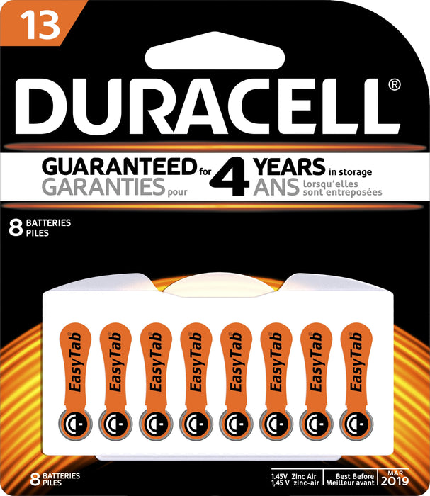 Duracell No. 13 Hearing Aid Batteries 8's Pack FPDU07718NZ