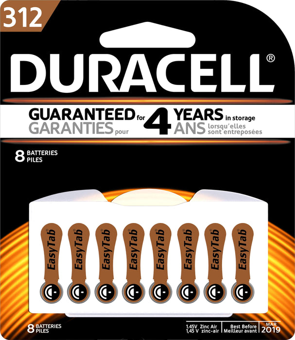 Duracell No. 312 Hearing Aid Batteries 8's Pack FPDU07728NZ