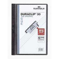 Duraclip A4 30 Sheet Punchless Document File Black AO220001