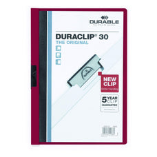 Duraclip A4 30 Sheet Punchless Document File Burgundy AO3069031