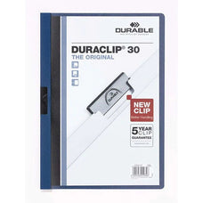 Duraclip A4 30 Sheet Punchless Document File Dark Blue AO220007
